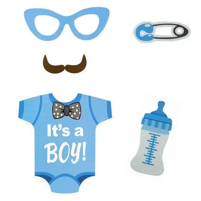 Photo Baby 30pcs DIY Photo Props BabyShow Decoration Birthday Party Kids Favors Fun Mask Photography Event Supplies