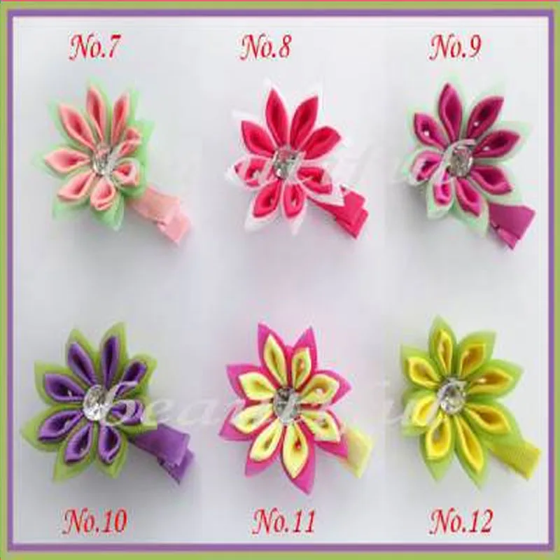 100 BLESSING Good Latest Vogue Various Style 2.25-2.75/" Hair Bow Clip Flower