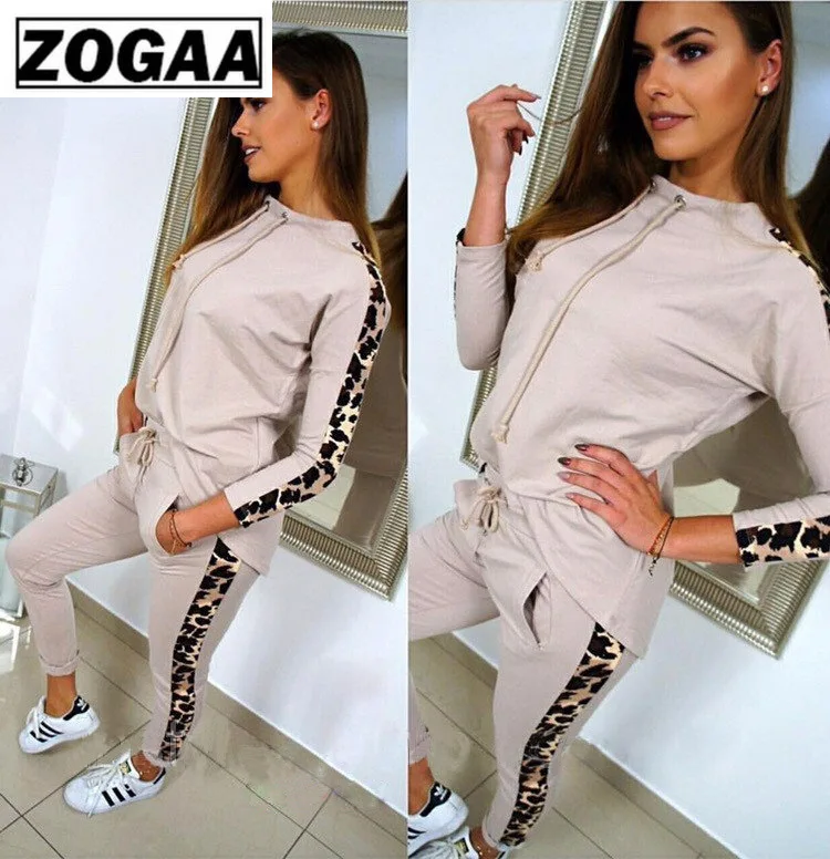 

2 Piece Set Spring Autumn Women's Casual Set Long Sleeve Crop Top Skinny Drawstring Legging Workout Sporty Suit Female Sweatsuit
