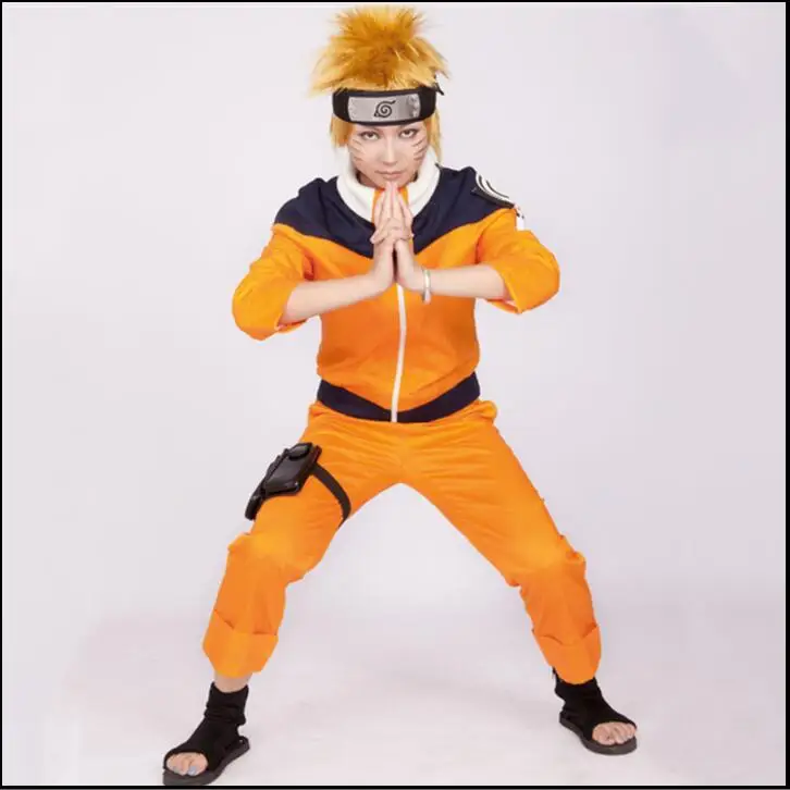 Аниме Cos NARUTO Uzumaki Naruto, карнавальный костюм для мальчиков и девочек, костюмы для шоу, японские костюмы с героями мультфильмов, топ+ штаны