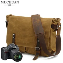 Personality to do the old antique bag shoulder diagonal canvas bag with leather men SLR camera bag camera bag