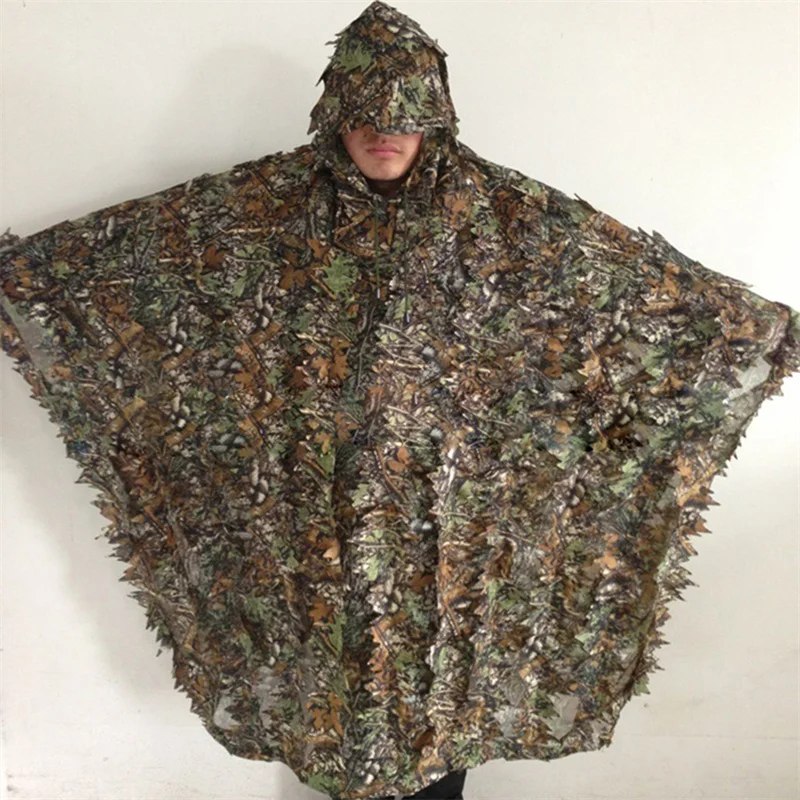 

Daddy Chen Camouflage Hunting 3D Clothing Durable Jungle Woodland Bionic Leaf Mesh for Hunting Sniper Leafy Poncho Ghillie Suits