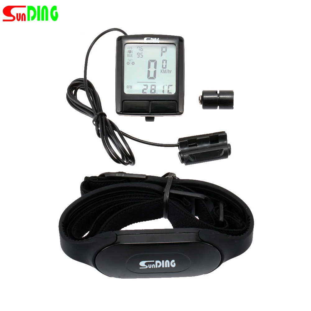 

LCD Bike Cycling Computer Odometer Bicycle Speedometer with Wireless Heart Rate Monitor Tester Chest Strap Bicycle Accessories