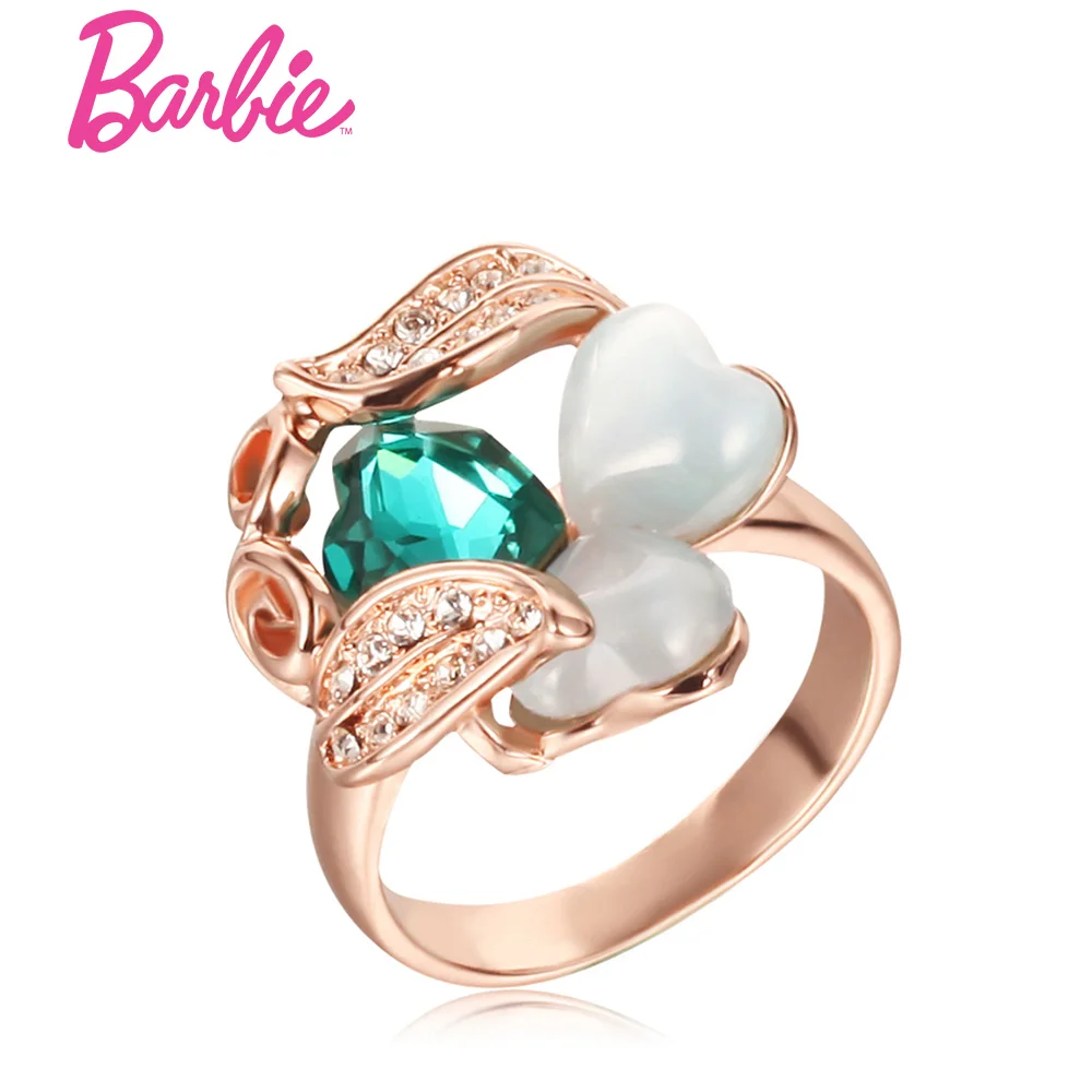Barbie plated alloy ring fashion jewelry inlaid stone Cat Eye Ring