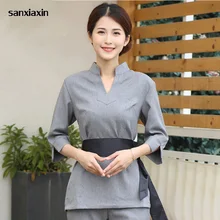 Оздоровительный ванночка для ног косметичка Рабочая Униформа салон красоты в целом униформа для сотрудниц спа-салонов техник одежда костюм женский педикюр