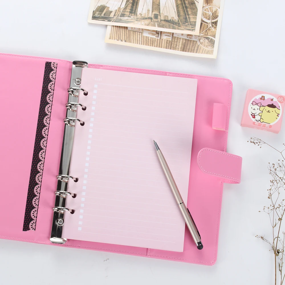 New cute colored inner papers core for spiral notebooks,6 holes 4 colors line,grid,blank,to do refiller papers A5A6 New cute colored inner papers core for spiral notebooks,6 holes 4 colors line,grid,blank,to do refiller papers A5A6