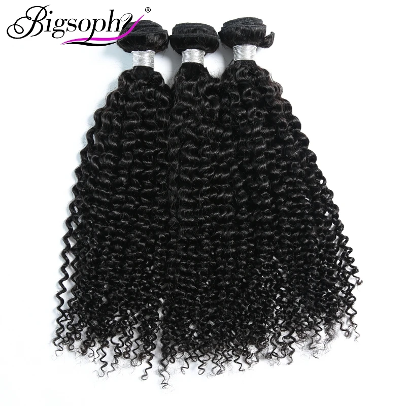 

Bigsophy Hair Kinky Curly Mongolian Hair Wave Bundles 3pcs Human Hair Extensions Natural Color Top Remy Hair Fast Shipping
