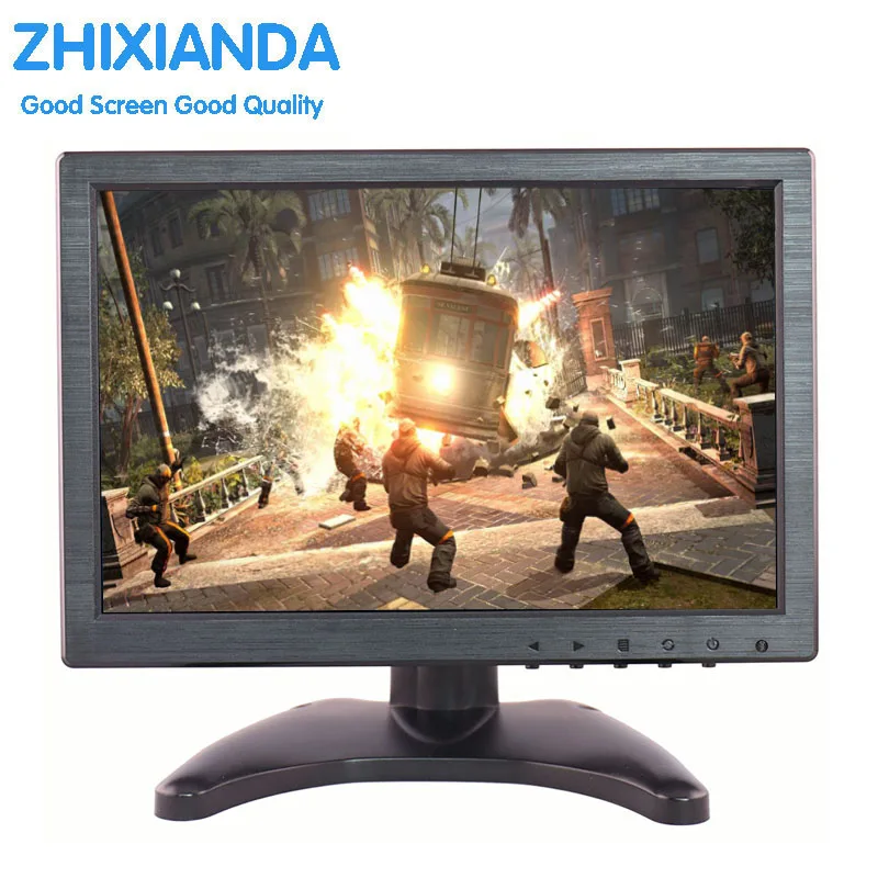 

Zhixianda 10.1" LCD HD Monitor Mini TV & Computer Display Color Screen Security Monitor With Speaker VGA HDMI USB BNC