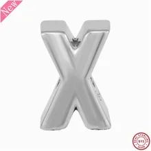 Письмо X Шарм бусины для Для женщин ювелирных изделий с тиснением сердца и точек DIY Fit Подвески Пандора Серебро 925 первоначально LE017-X