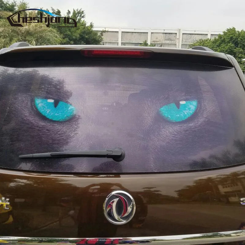 127cmx70cm Perforated Car Rear Window Glass Printed Styling Film Rear Windshield One Way Vision Mesh Film