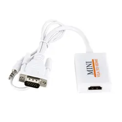 VGA Male-HDMI выход 1080 P HD адаптер с аудио ТВ AV HDTV Видео кабель конвертер GY88