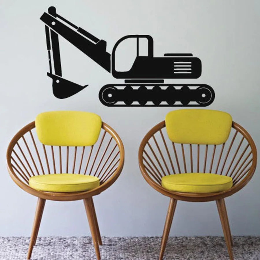 buy Bulldozer Wall Decal Bedroom Nursery Vinyl Wall Sticker Working Truck Tractor Kids Boys Room Interior Pattern Decoration S266