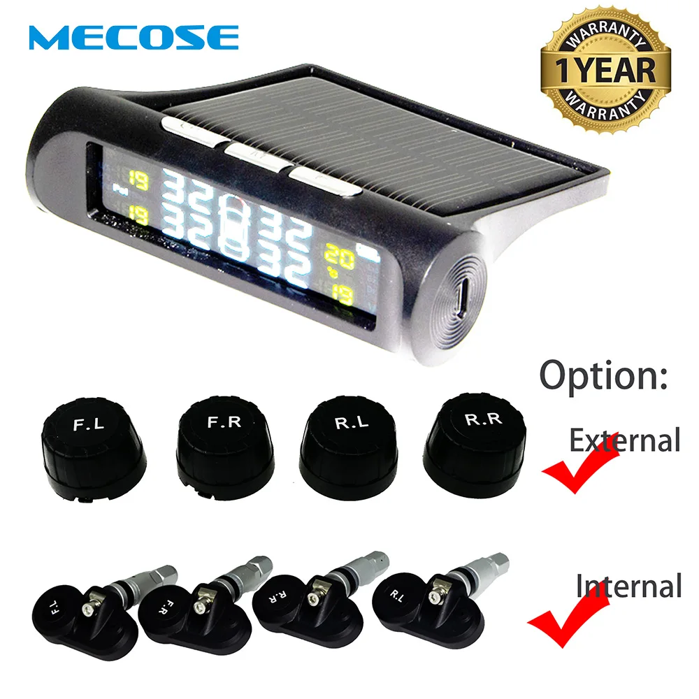 

Car Solar TPMS Tyre Tire Pressure Monitoring System Solar Power charging Digital LCD Display Auto Security Alarm Systems