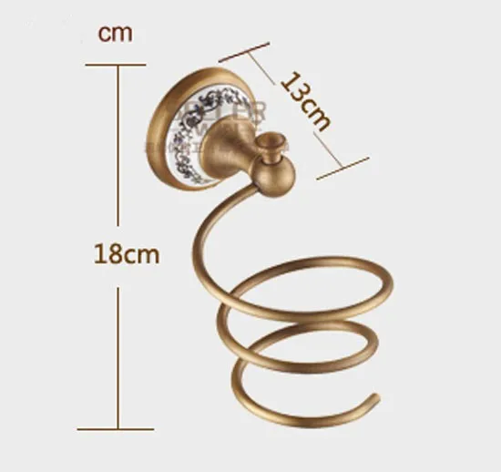 Европейский античный латунный держатель для волос для ванной комнаты настенный держатель для товара