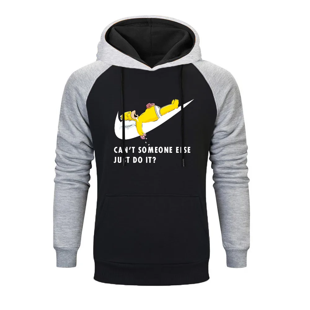 New Brand Logo Simpsons Printed Men Raglan Hoodies 2019 Autumn Hip Hop Just Break It Fashion Comfortable Casual Sweatshirts