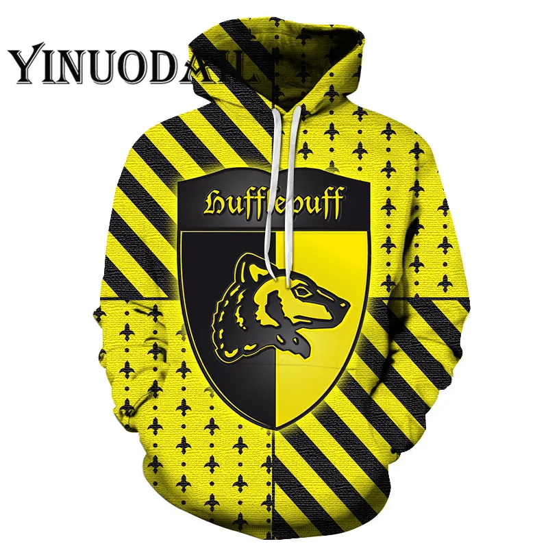

Wizardry 3D Printed Hoodie with Pocket Ravenclaw Gryffindor for Sweatshirt Hip Hop Hoodies Men Harri Potter Harajuku Top