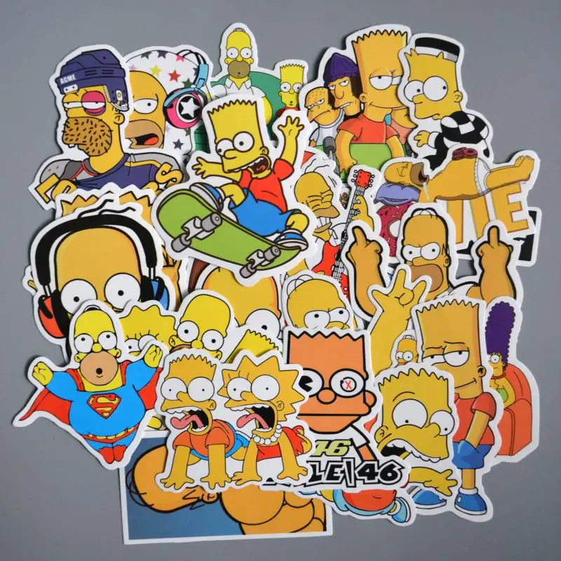 25 قطعة/الوحدة أنيمي ملصق الفينيل الكرتون سمبسنز ملصقات الكمبيوتر المحمول ملصقا صائق الثلاجة سيارة لوح التزلج PVC الكتابة على الجدران الاطفال ...