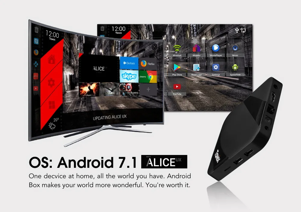 Tanix TX3 Max ТВ приставка Android 7,1 Amlogic S905W с новым ALICE UX 2 Гб 16 Гб ТВ приставка 2,4G Wifi BT4.1 Смарт медиаплеер X96mini