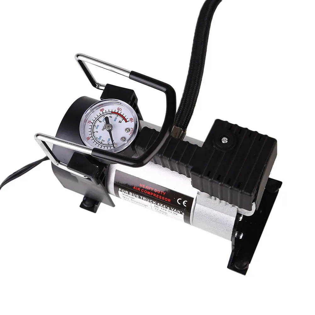 Vehemo 12V Flow Electric Metal Car Vehicle Tire Tyre Air Pump Cigarette