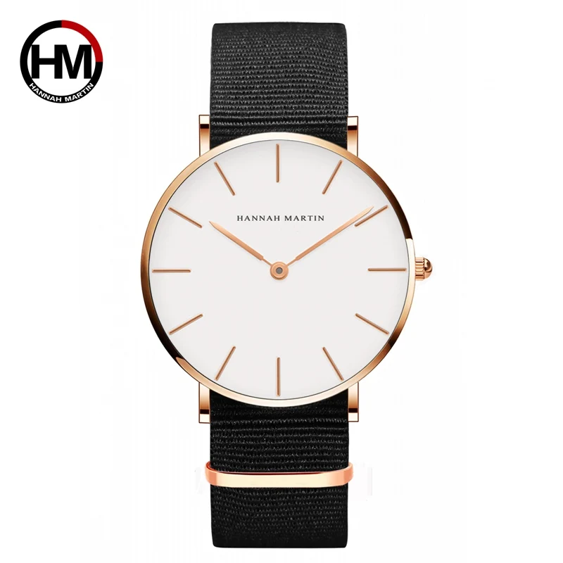Ханна Мартин влюбленных часы люксовый бренд Для мужчин Для женщин Мода Повседневное кварцевые часы Простой Нейлон часы Relojes Mujer Montre Femme