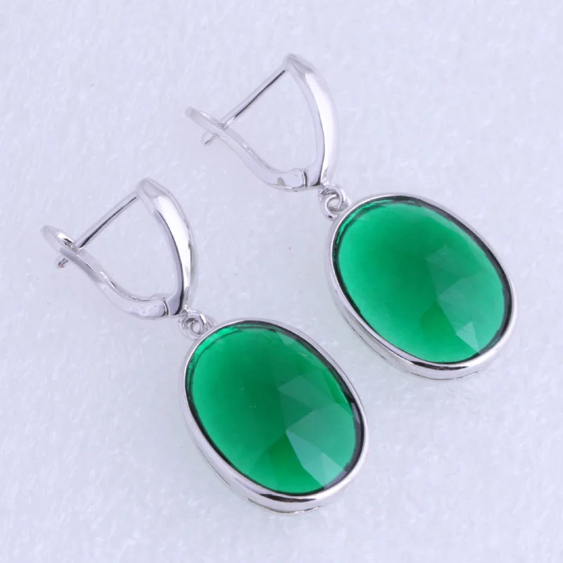 Женские серьги-подвески овальной формы серебристого цвета | Украшения и