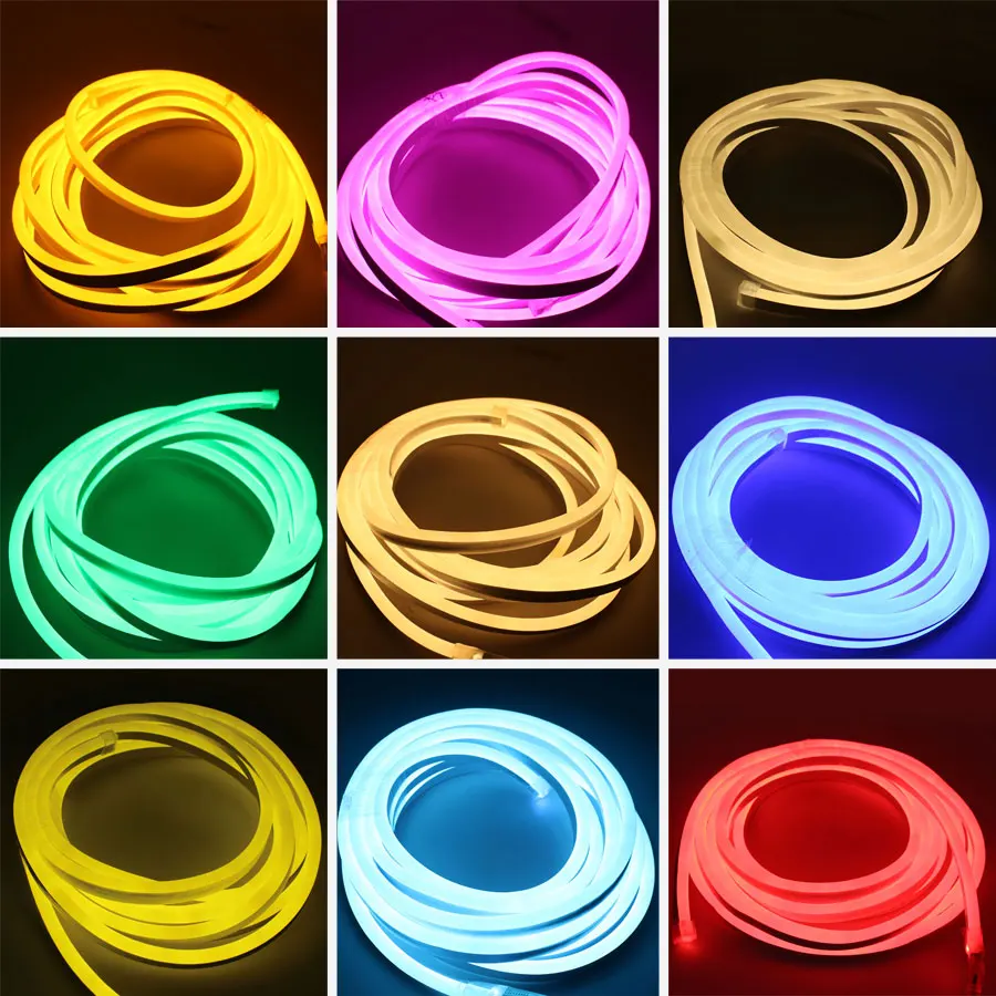 cheap AC DC 220V RGB LED Strip Light DC 2835 Lamp 5m 20m 100m Waterproof LED Strip 220V Neon Green Tape Lamp Outdoor Led+Lighting