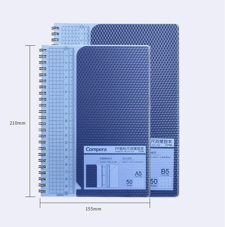 Офисный дневник A5 двойная спираль Рисование ноутбука, PP обложка Filofax, 50 страниц, план дизайна книга