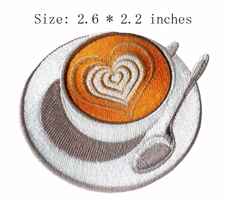

Fragrant coffee embroidery patch 2.6" wide /spoon/exquisite/Garment decorate
