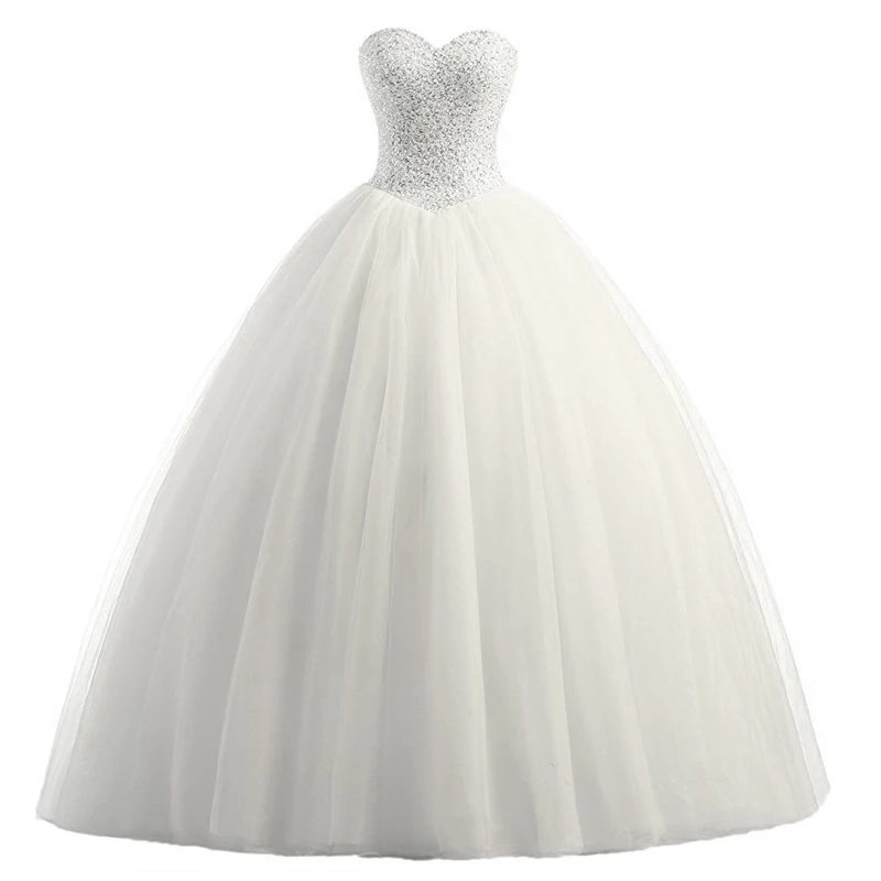 

2019 formal dress fotos reales princesa blanco marfil tul vestido de boda vestido con cuentas vestido de novia