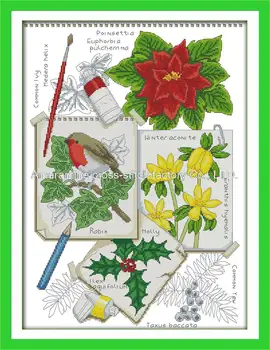 

Draw the Winter 4 Season DMC Cross Stitch Patterns Needlework 14CT 11CT Counted Cross Stitch Kits for Embroidery Wall Decor