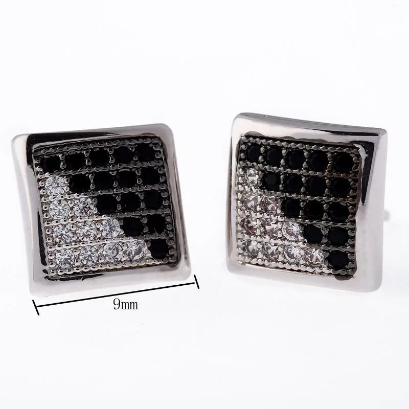 Mens Hip Hop Kite Punk Backs Earrings Studs Bling Cz Mens Hip Hop Kite Punk Backs Earrings Studs Bling Cz Iced Out Crystal Square Stud Earring In From Jewelry Accessories On