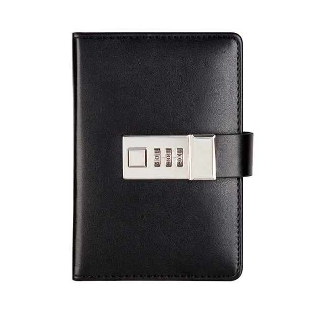 Buy Password Notebook Paper Lockable Portable Book PU Leather Diary Lock