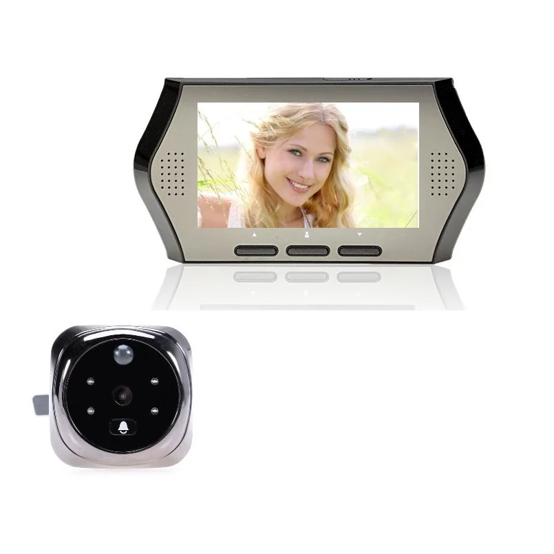 

4.3 inch door viewer peephole camera 3X Zoom Multi-language PIR Motion Sensor IR Night vision 32Rings video eye door peephole