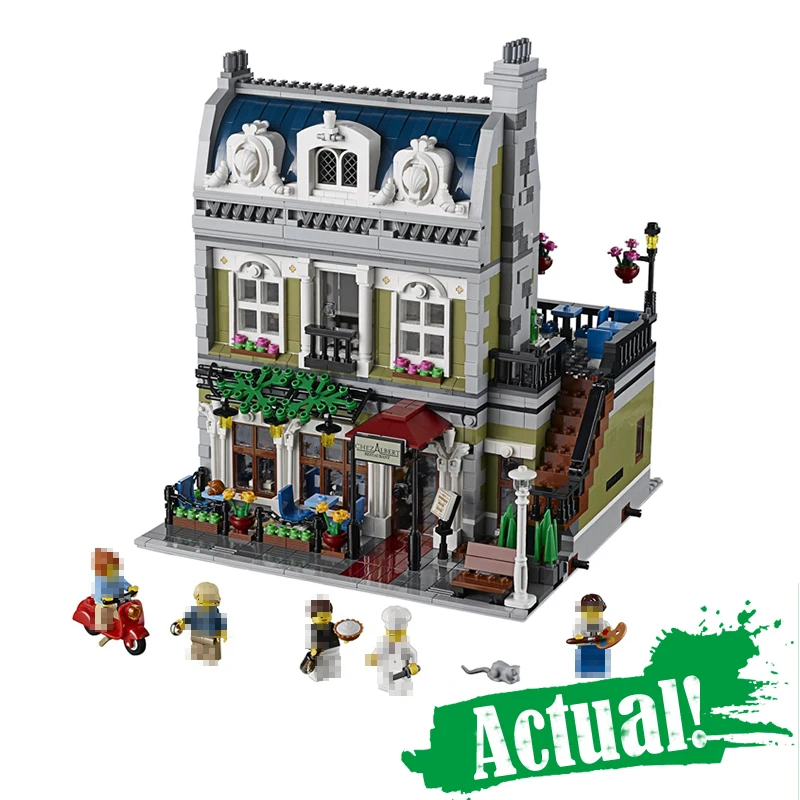 

LEPIN 15010 Parisian Restaurant Street View Creator Building Blocks Bricks Toys For Kids Model Compatible with 10243