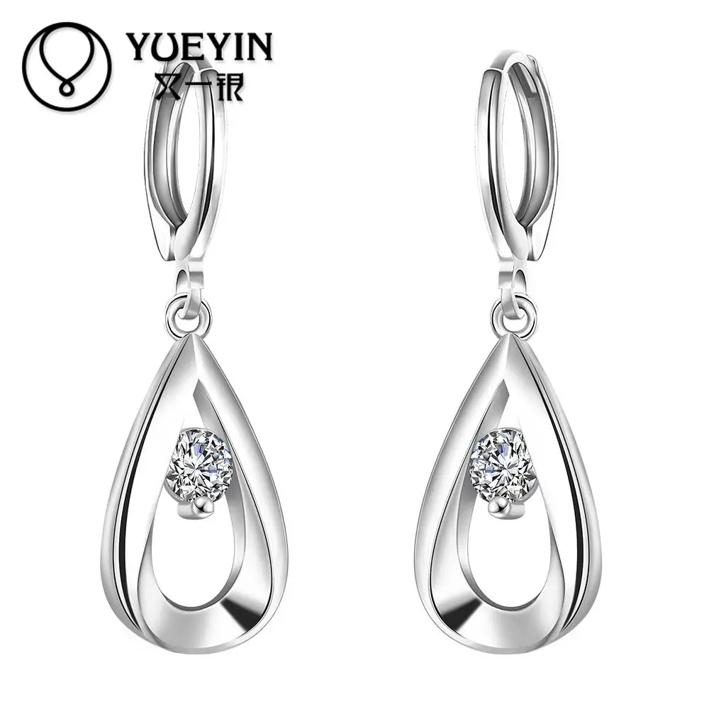 

Wholesale Silver plated Dangle Earrings for Women Wedding Jewelry Long Earrings Factory Price Zircon Jewelry E614
