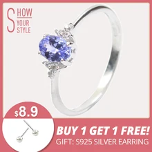 Fashion silver gemstone wedding ring for woman 4*6mm flawless natural tanzanite silver ring solid 925 silver tanzanite ring