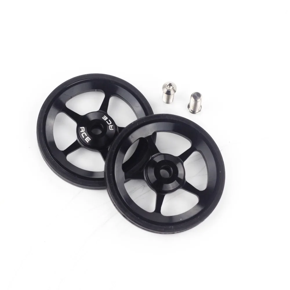 Sale Aceoffix Easy Wheels Easywheel & Titanium Bolts For Brompton Folding Bike Dino Kiddo bike Alloy Super Lightweight wheels 2pcs 0