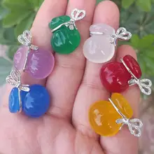 Резной халцедон кулон мешок денег кулон DIY для женщин модные Романтические Жадеиты ювелирные изделия