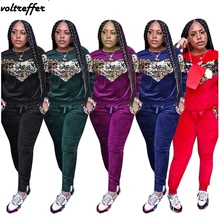 Velour Tracksuit For Women Sequins Luxury Thickening Velvet Sweatsuit Pleuche Sparkly Two Piece Set Loose Casual Outfits Glitter Velour Tracksuit For Women Sequins Luxury Thickening Velvet Sweatsuit Pleuche Sparkly Two Piece Set Loose Casual Outfits Glitter