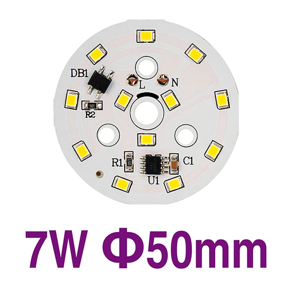 Светодиодный SMD чип Smart IC чип 3 Вт 5 Вт 7 Вт 9 Вт 12 Вт 15 Вт 18 Вт AC220V вход DIY для вниз светильник Точечный светильник потолочный светильник холодный белый теплый белый - Испускаемый цвет: 7W