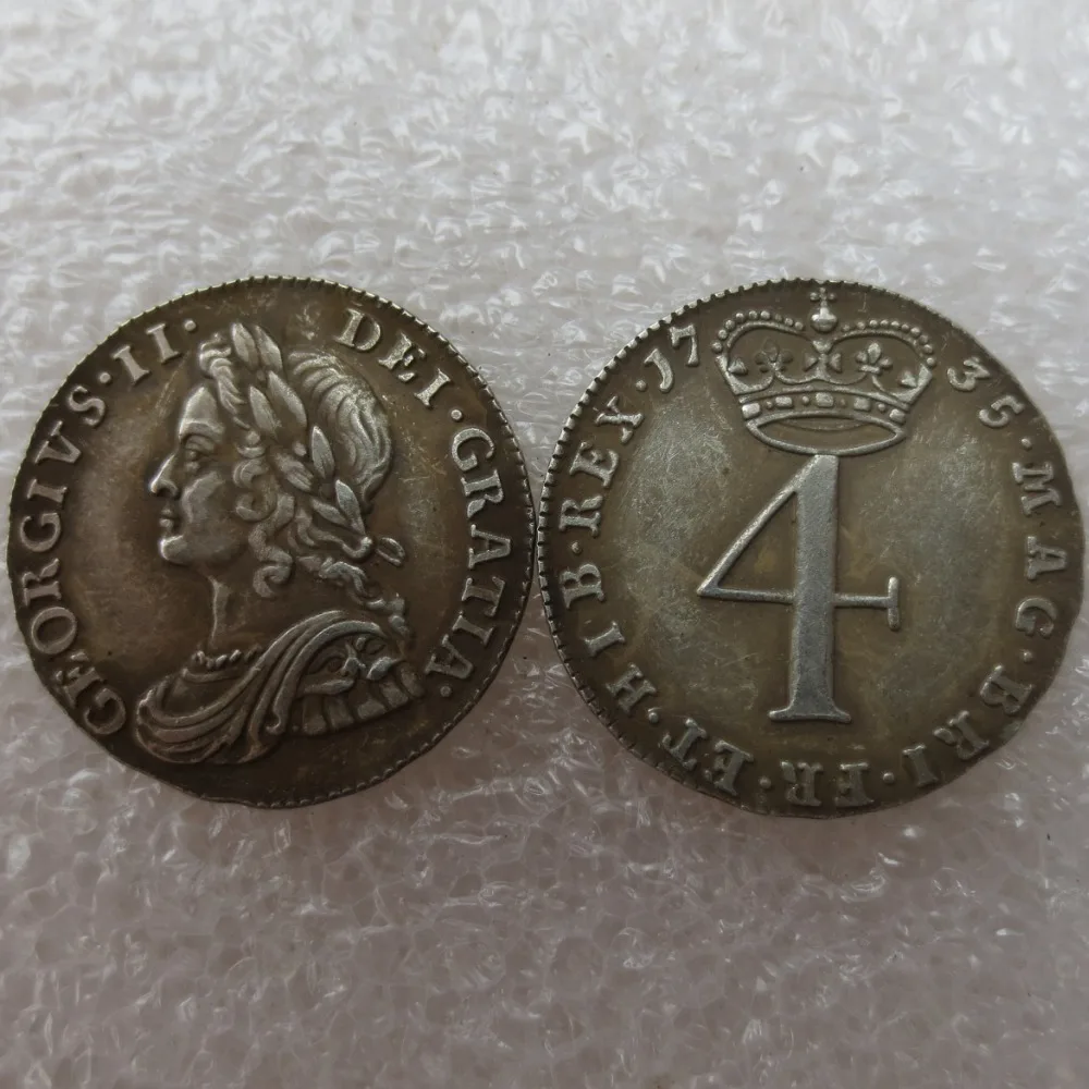

UK 1735 4 Pence - George II Maundy Coinage Copy Coins
