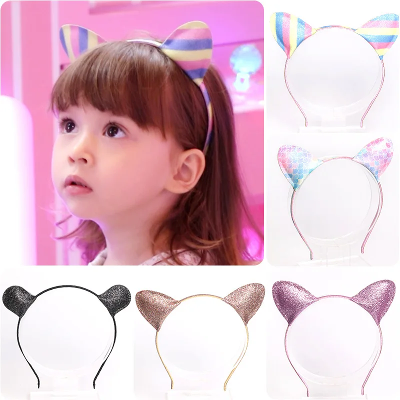 

2019 Kids Cat Ears Hairband With Rainbow Ear Hairband Festival Hair Girls Crown Headdress Handmade Gift Hotsale