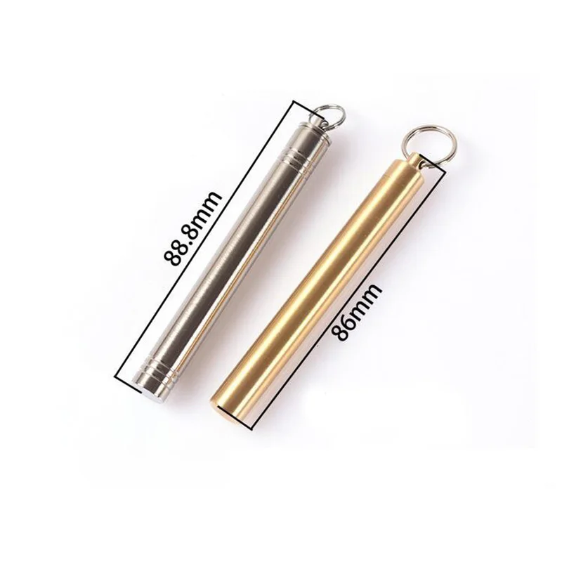 Copper toothpick holder cotton swab box brass waterproof warehouse outdoor survival small pills container sealed capsule box