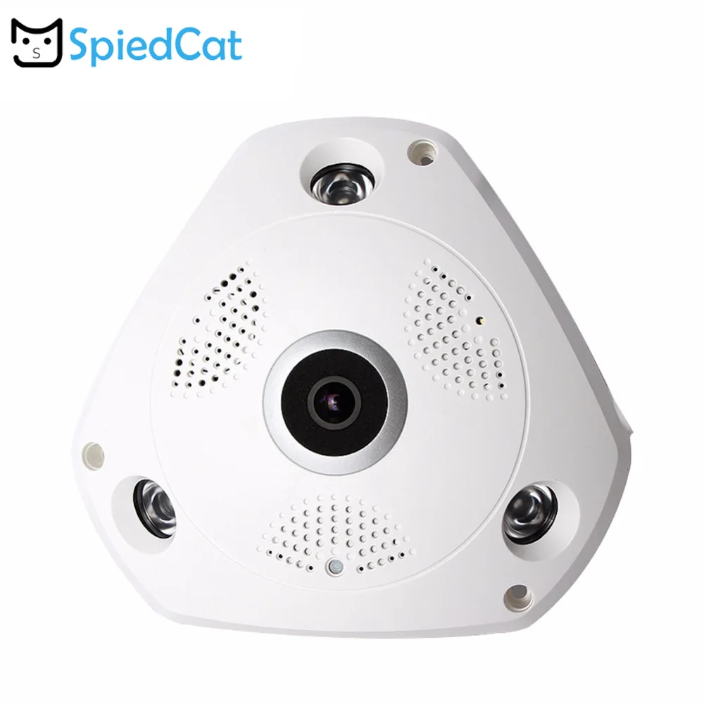 Мини камера Fisheye с углом обзора 360 градусов Wi Fi 960P HD для помещения P2P Micro DV DVR датчик
