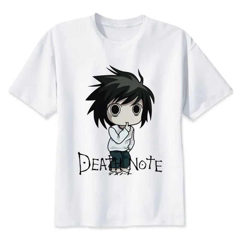 Футболка мужская с принтом Death Note модная тенниска в стиле хип хоп белая майка