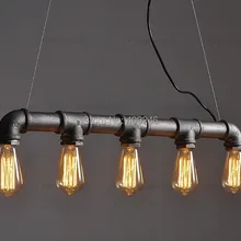 Промышленный винтажный Металл водопроводная труба подвесной светильник черный/Ржавчина отделка кафе, бар, Паб Магазин Ресторан Декор столовой