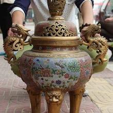 USPS в США S1759 Королевский Перегородчатые Бронзовый Дракон Лев Олень Кран Статуя Курильница Курильница