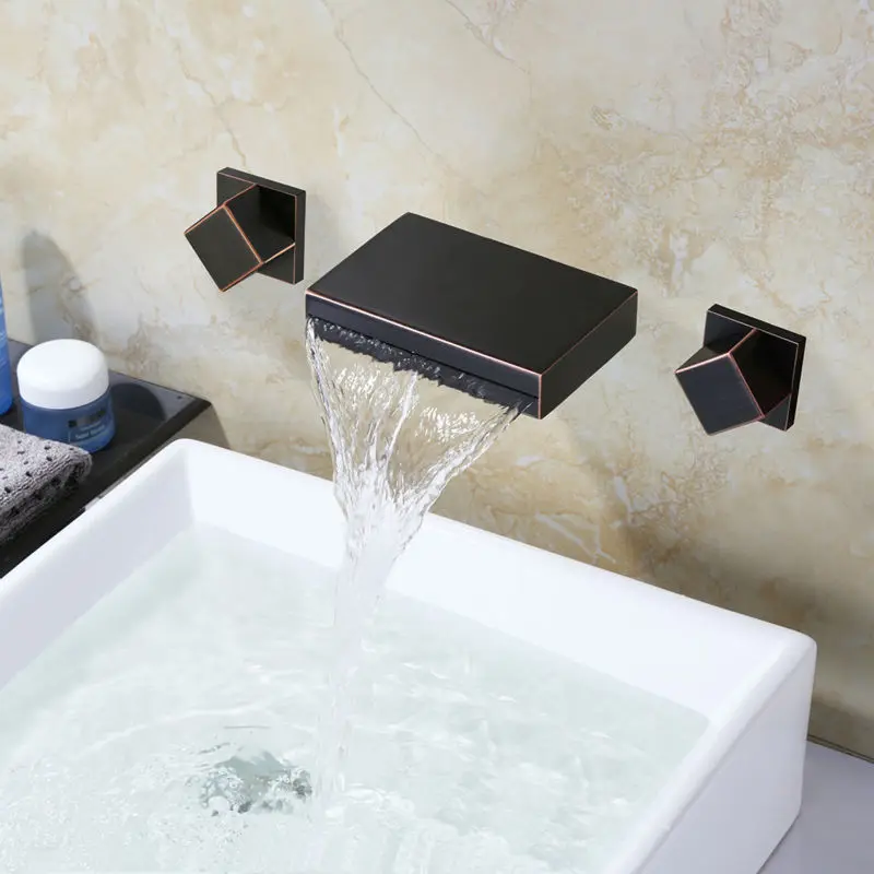 Oil Rubbed Bronze Black Bathroom Faucet Waterfall Faucet Bathroom Waterfall Taps Torneira Monocomando LE-1300