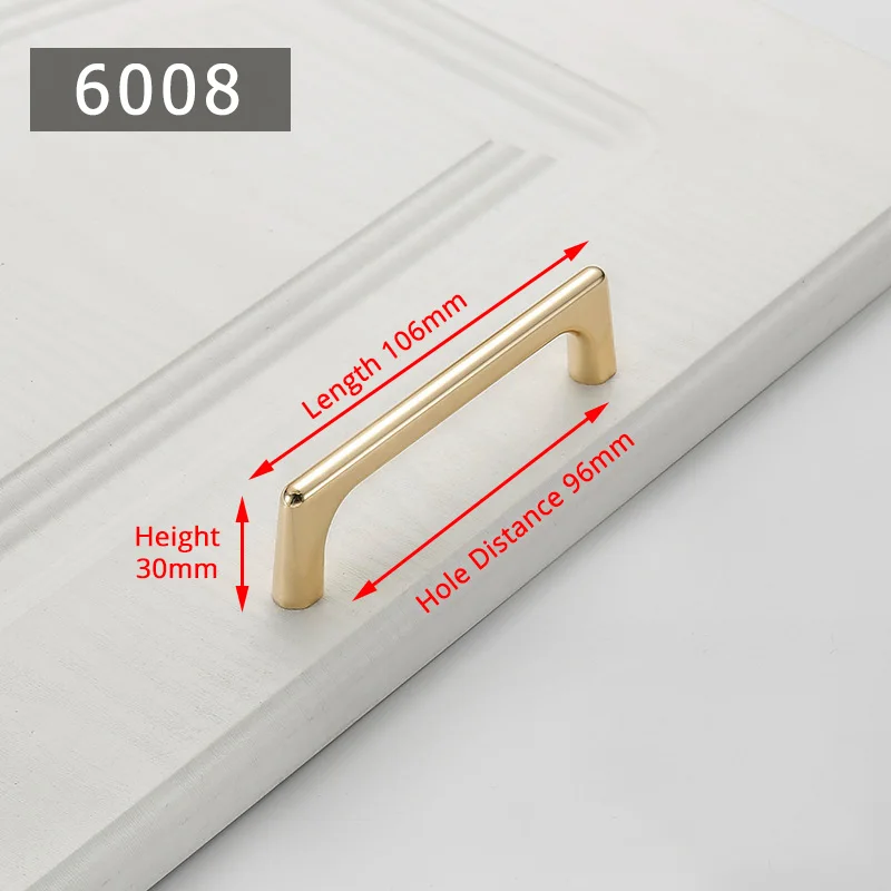 KAK цинковый сплав жемчужина золотая для шкафа ручки кухни дверные ручки дверь для ящика шкафа Ручка шкафа ручки для мебельного Оборудования - Цвет: Handle-6008-96BG