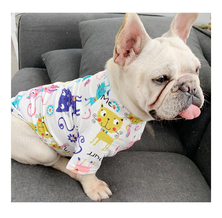 Цветная рубашка с принтом собаки; летняя футболка с рисунком; Милая Одежда для собак; одежда для семьи и взрослых; костюм для родителей и детей